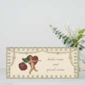 Einladung zur Vintagen Viktorianischen Herzhochzei (Stehend Vorderseite)