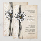 Einladung zur Vintagen weißen Tageszeit (Vorne/Hinten)