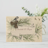 Einladung zur Vintagen Winterlandhochzeit (Stehend Vorderseite)