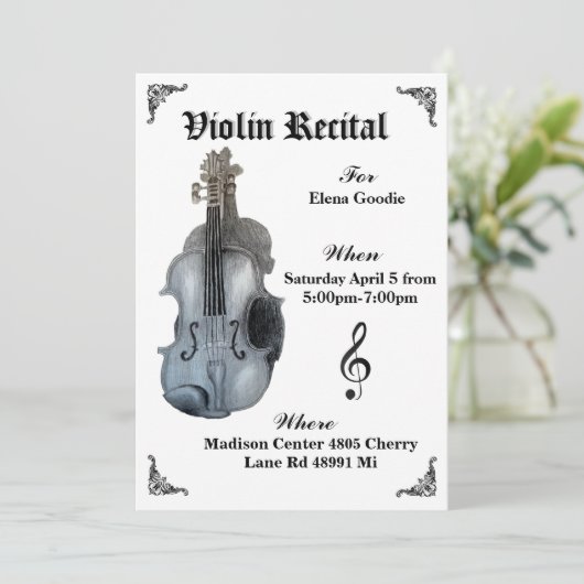 Einladung zur Violine-Erwägung (Stehend Vorderseite)