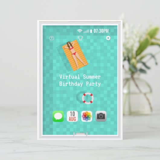 Einladung zur virtuellen Sommergeburt (Stehend Vorderseite)