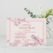 Einladung zur Vogelkonfirmation von Pink Cherry Bl (Stehend Vorderseite)