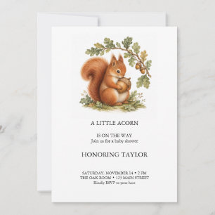 Einladung zur Wald-Baby-Party Little Acorn