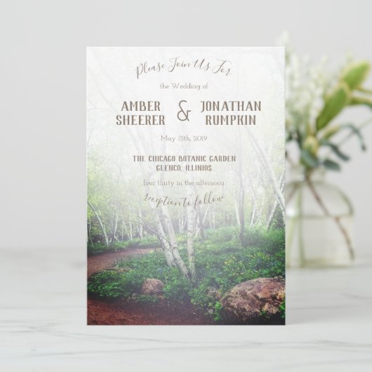 Einladung zur Waldhochzeit (Stehend Vorderseite)