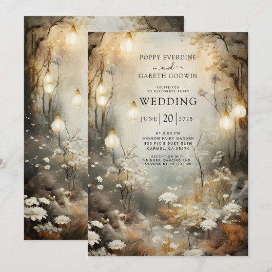 Einladung zur Waldhochzeit (Vorne/Hinten)