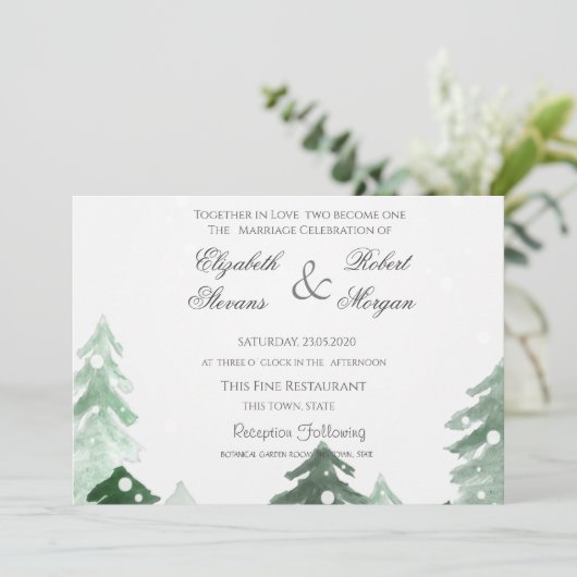 Einladung zur Waldhochzeit (Stehend Vorderseite)