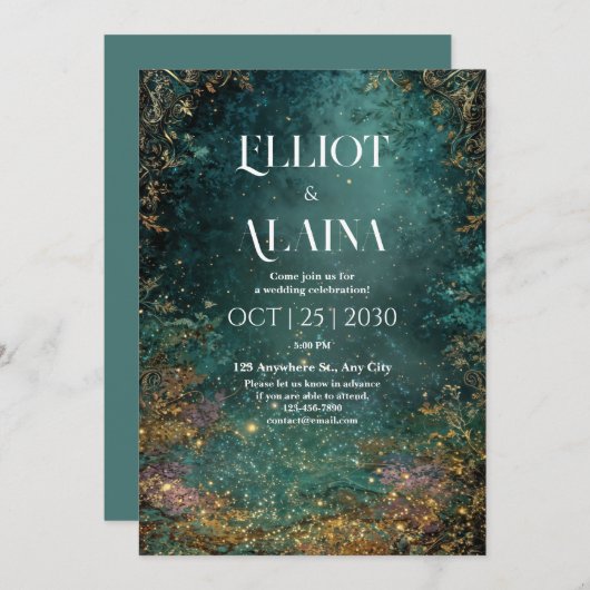 Einladung zur Waldhochzeit (Vorne/Hinten)