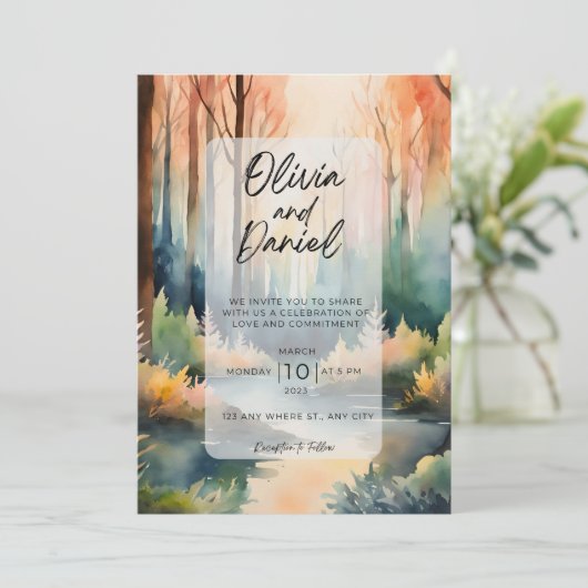 Einladung zur Waldhochzeit (Stehend Vorderseite)