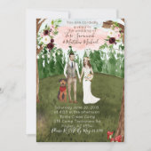Einladung zur Waldhochzeit mit Hund (Vorderseite)