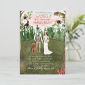 Einladung zur Waldhochzeit mit Hund (Stehend Vorderseite)
