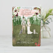 Einladung zur Waldhochzeit - mit Katzen (Stehend Vorderseite)