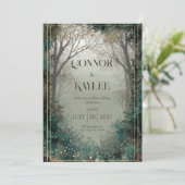 Einladung zur Waldhochzeit mit Snowy-Verzauberung (Stehend Vorderseite)