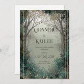 Einladung zur Waldhochzeit mit Snowy-Verzauberung (Vorne/Hinten)