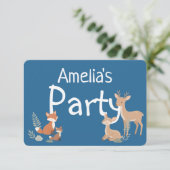 Einladung zur Waldtier-Geburtstagsfeier (Stehend Vorderseite)