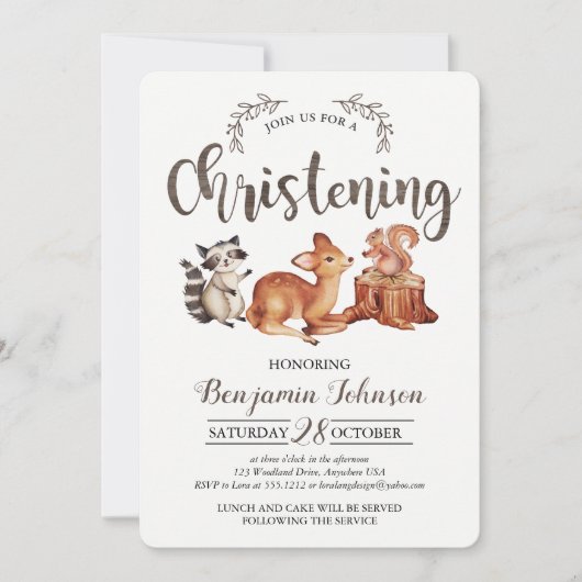 Einladung zur Waldweihnachtsfeier (Vorderseite)