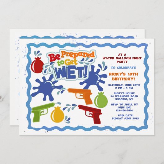 Einladung zur Wasserbekämpfung (Vorne/Hinten)