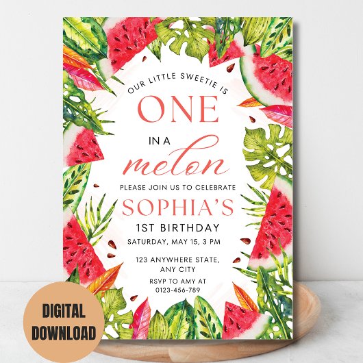 Einladung zur Wassermelone, eins in einem Melon Ge
