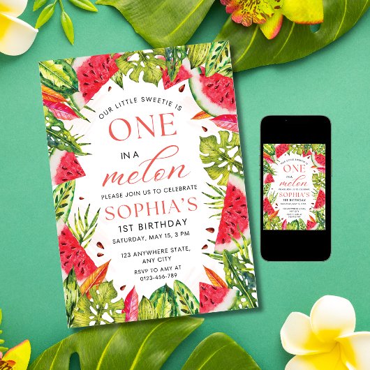 Einladung zur Wassermelone, eins in einem Melon Ge