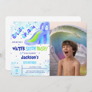 Einladung zur Wasserrutsche zum Geburtstag Foto