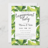 Einladung zur Watercolor Tropical Engagement Party (Vorderseite)