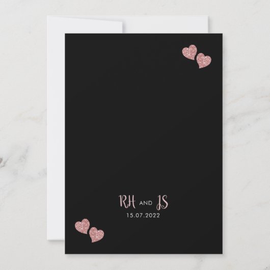 Einladung zur "We Do"-Rosa-Schwarzen Hochzeit (Rückseite)