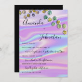 Einladung zur Wedding Holographic Monogram Confett (Vorne/Hinten)