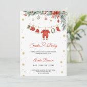 Einladung zur Weihnachts-Baby-Party (Stehend Vorderseite)