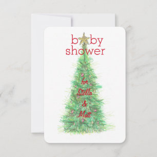 Einladung zur Weihnachts-Baby-Party - Mädchen oder
