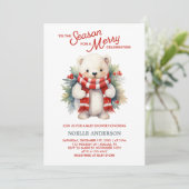 Einladung zur Weihnachtsbärendusche (Stehend Vorderseite)