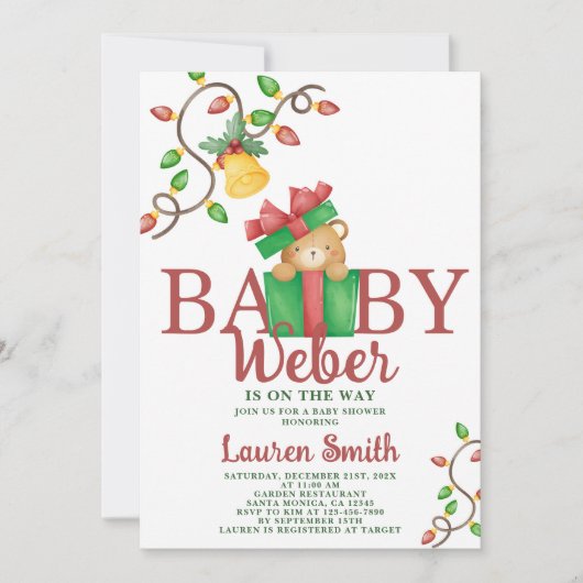 Einladung zur Weihnachtsbärendusche (Vorderseite)