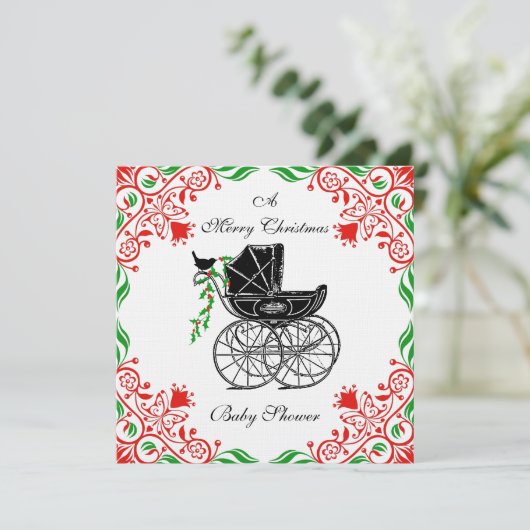 Einladung zur Weihnachtsdusche (Stehend Vorderseite)