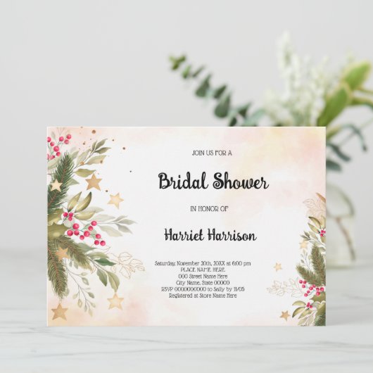 Einladung zur Weihnachtsdusche (Stehend Vorderseite)