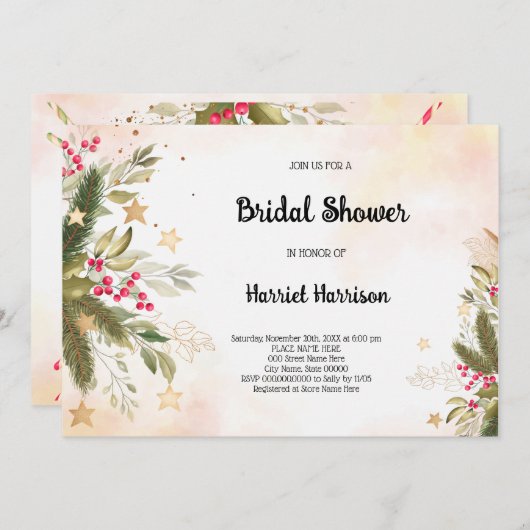 Einladung zur Weihnachtsdusche (Vorne/Hinten)