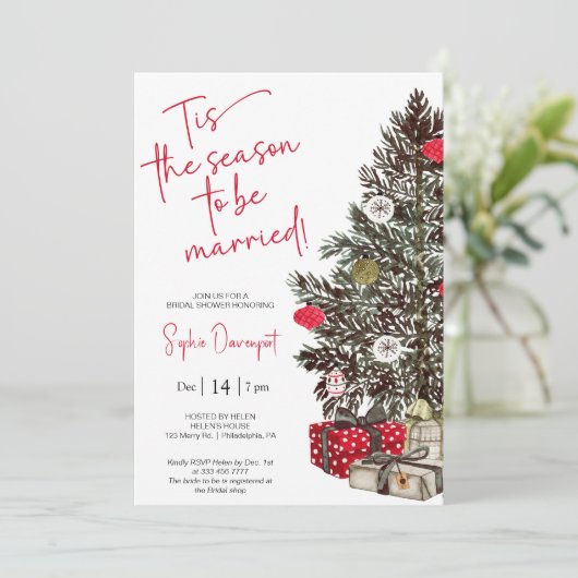 Einladung zur Weihnachtsdusche (Stehend Vorderseite)