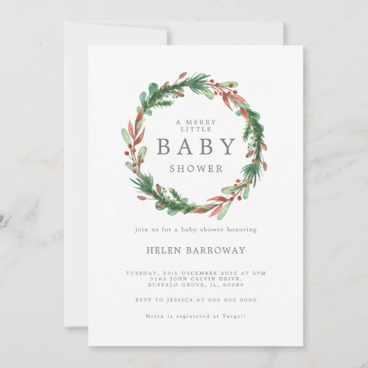 Einladung zur Weihnachtsdusche (Vorderseite)