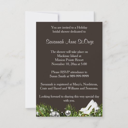 Einladung zur Weihnachtsdusche (Rückseite)