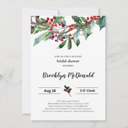 Einladung zur Weihnachtsdusche (Vorderseite)