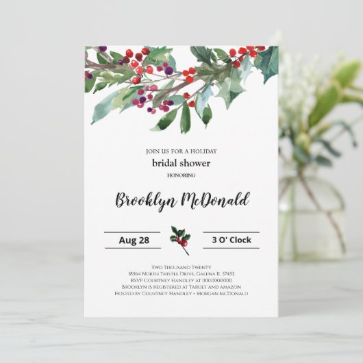 Einladung zur Weihnachtsdusche (Stehend Vorderseite)