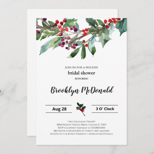 Einladung zur Weihnachtsdusche (Vorne/Hinten)