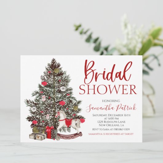 Einladung zur Weihnachtsdusche (Stehend Vorderseite)