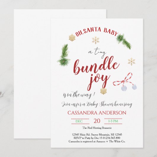 Einladung zur Weihnachtsdusche (Vorne/Hinten)