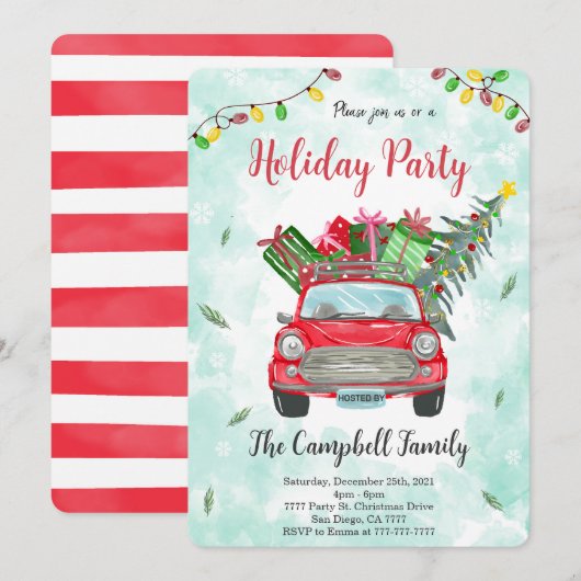 Einladung zur Weihnachtsfeier (Vorne/Hinten)