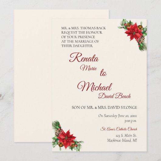 Einladung zur Weihnachtsfeier (Vorne/Hinten)