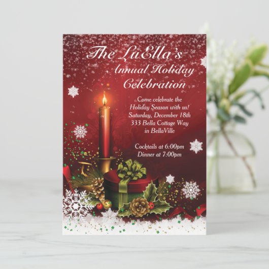 Einladung zur Weihnachtsfeier (Stehend Vorderseite)