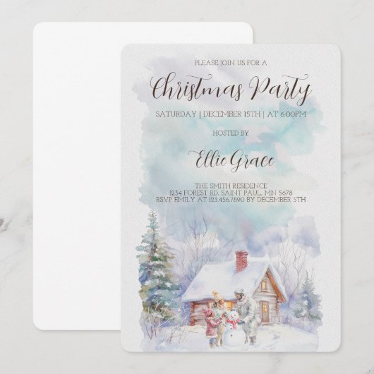 Einladung zur Weihnachtsfeier (Vorne/Hinten)