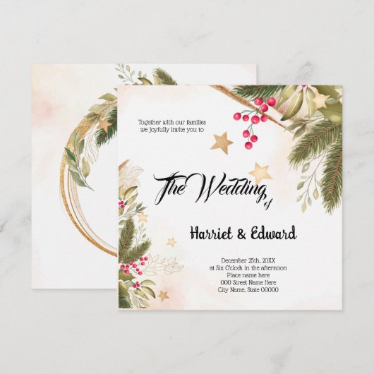 Einladung zur Weihnachtsfeier (Vorne/Hinten)