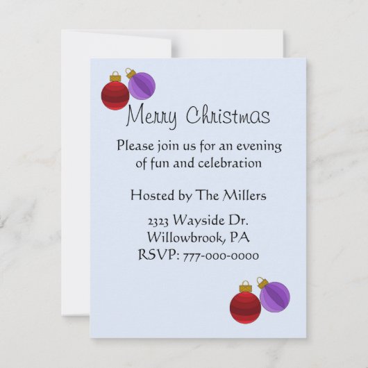 Einladung zur Weihnachtsfeier (Rückseite)