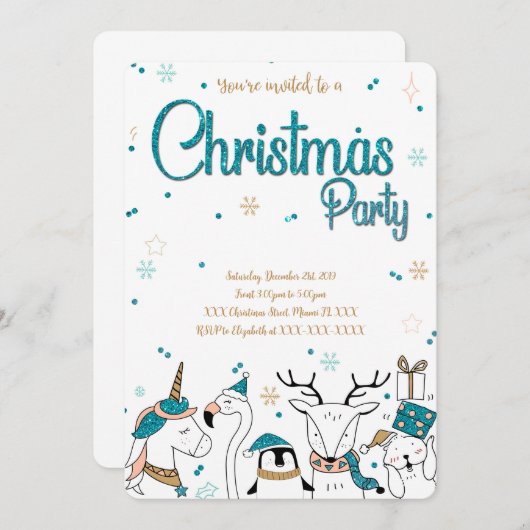 Einladung zur Weihnachtsfeier (Vorne/Hinten)