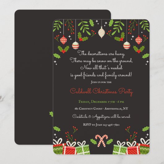 Einladung zur Weihnachtsfeier (Vorne/Hinten)