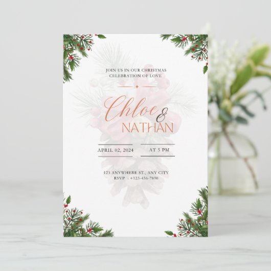 Einladung zur Weihnachtsfeier (Stehend Vorderseite)